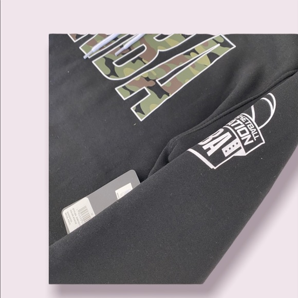 NBA Black with Camo Writing Hoodie - Picture 4 of 10